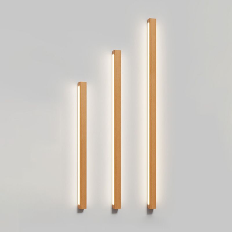 Iluminación de pared de madera de estilo de pared de tira de 2 luces para dormitorio