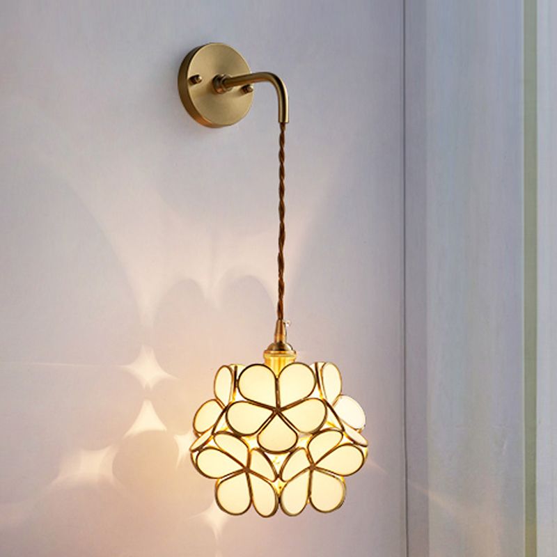 1 Light Unique Glass Wall Light Modern Style Wall Mount Light Fixture