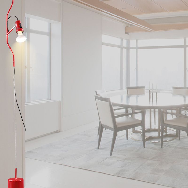 LÍNEA AJUSTABLE Luz colgante de estilo moderno Luz metálica de 1 luz en rojo/blanco para sala de estar