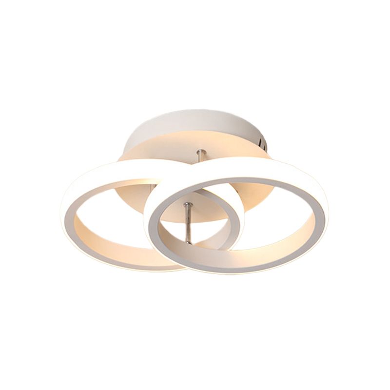 Petit plafonnier rond/carré/lune moderne en métal noir/blanc, éclairage LED Semi-encastré pour couloir