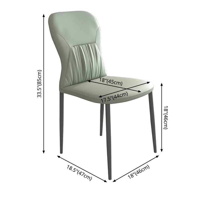 Contemporary Metal Dining Room Chairs PU Leather Dining Chairs for Home Use