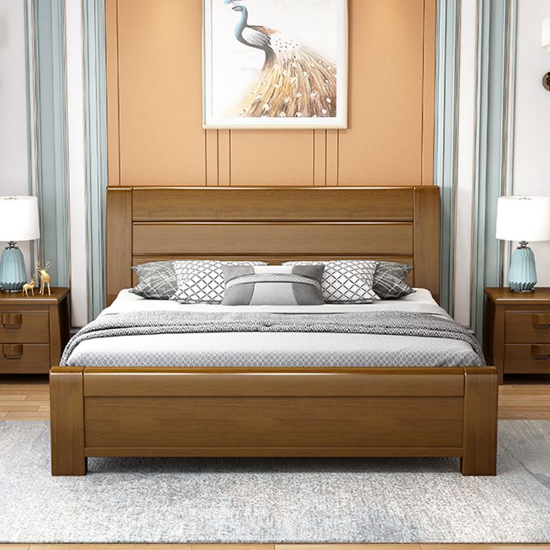 Traditional Pine Wood with Headboard Rectangular Panel Standard Bed
