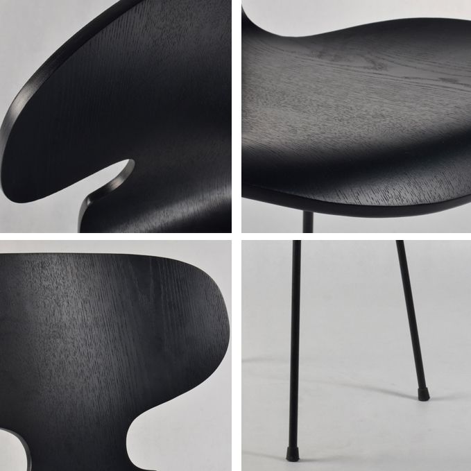 Silla lateral casera contemporánea Silla de comedor tapizada de metal con respaldo sólido