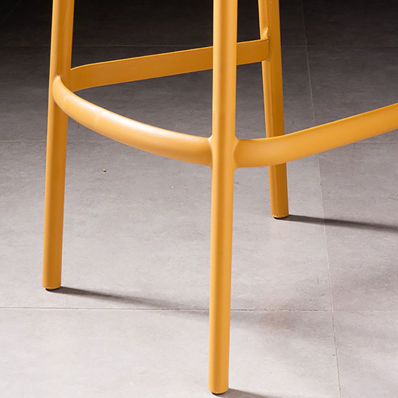 Modern Plastic Barstool Low Back Counter Stool in Matte Finish