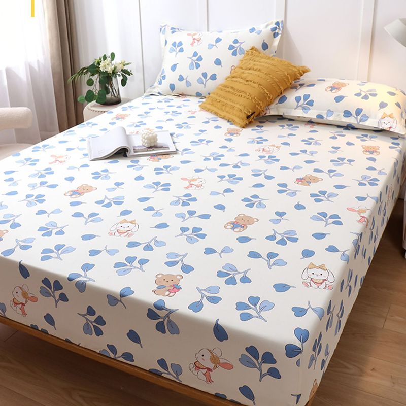 1-Piece Fitted Sheet Cotton Twill Fade Resistant Printing Soft Fitted Sheet