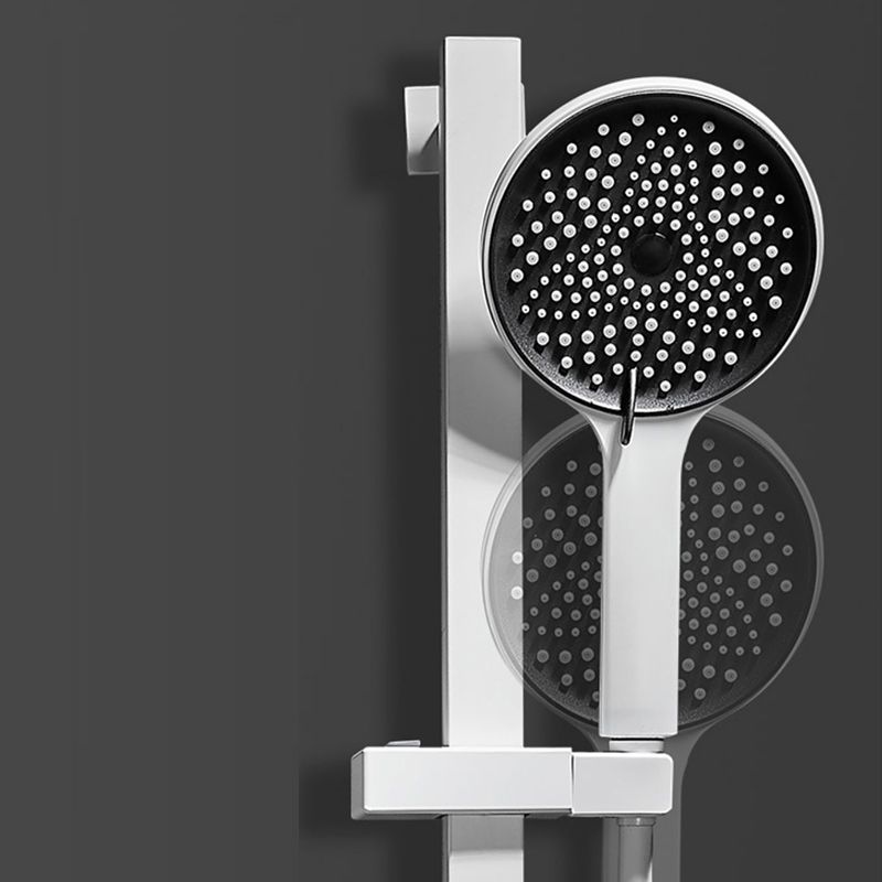 Round Shower Set White Wall Mounted Handshower Lever Handle Shower Hose Swivel Shower Set