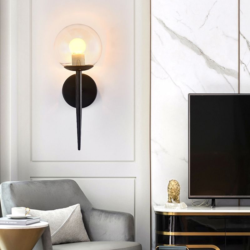 Contemporary Vanity Lighting Globe Glass Wall Light Fixture for Bathroom