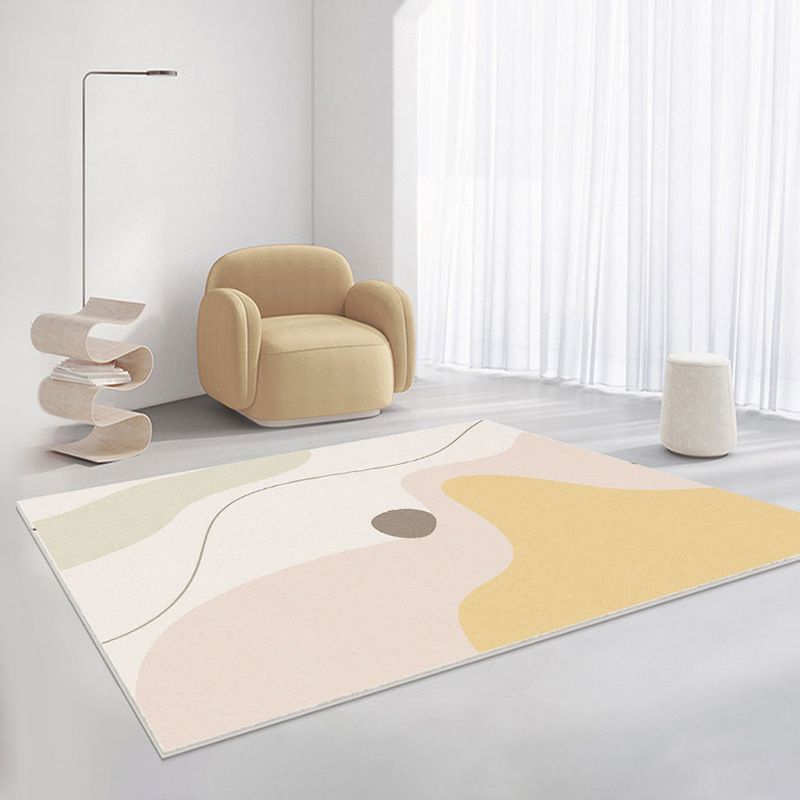 White Modern Rug PVC Color Piece Rug Washable Rug for Home Decor