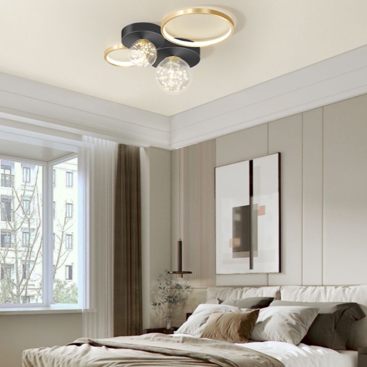 Nieuwe Moderne LED Metalen Flush Licht 1-Licht Zwart Flush Mount Plafond Licht voor Woonkamer