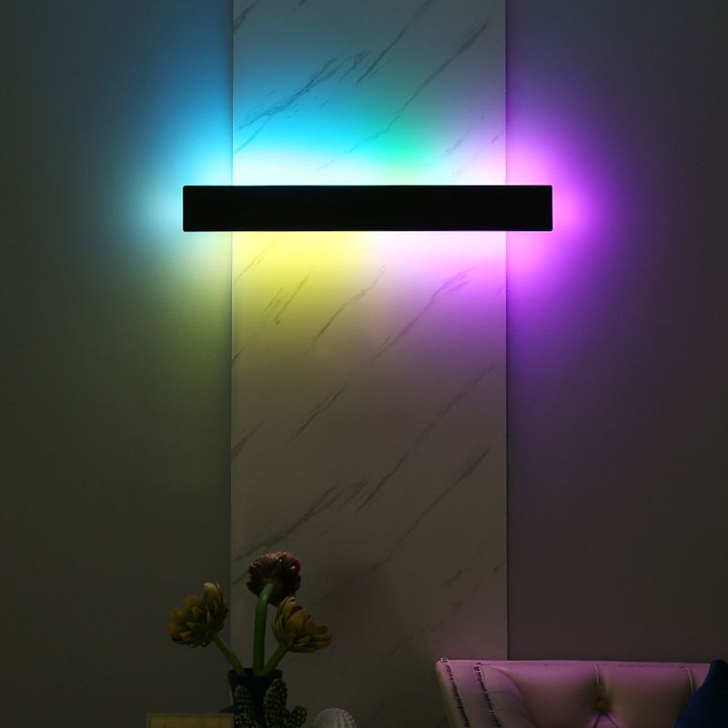 Modern Style Rectangular LED Wall Lamps Metal 1-Light Wall Lighting Ideas