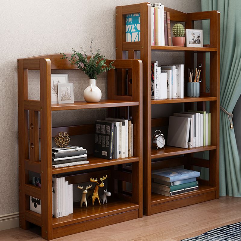 Contemporary Standard Bookshelf Wooden Open Back Bookcase with Shelves
