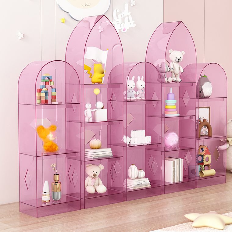 Acrylic Closed Back Bookcase Standard Glam Bookshelf with Shelves