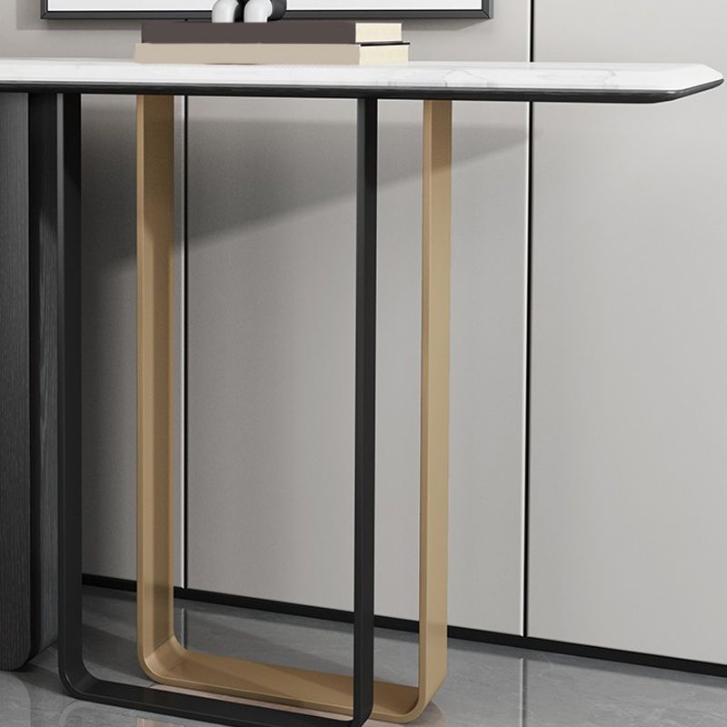 Rectangle Slate Console Table 33.5 Inch Height Glam End Table