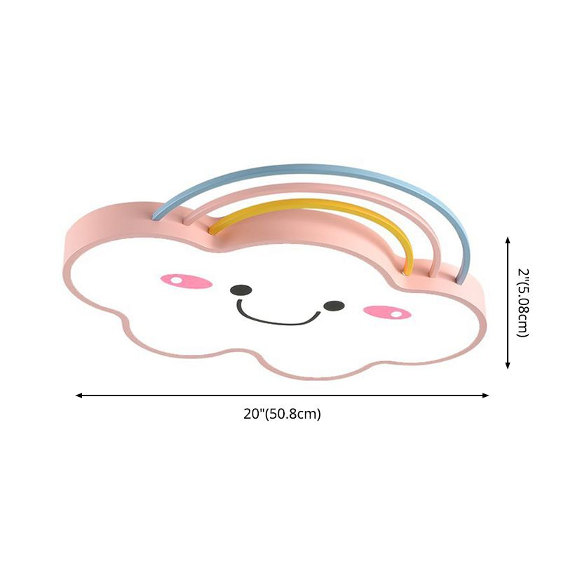 Cloud Pattern Flush Mount Light Acrylic Three color Light Fixture for Kid's Room