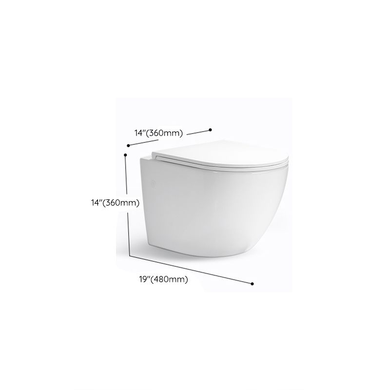 Modern White Siphon Jet Flush Toilet One-Piece Wall-mount Toilet for Bathroom