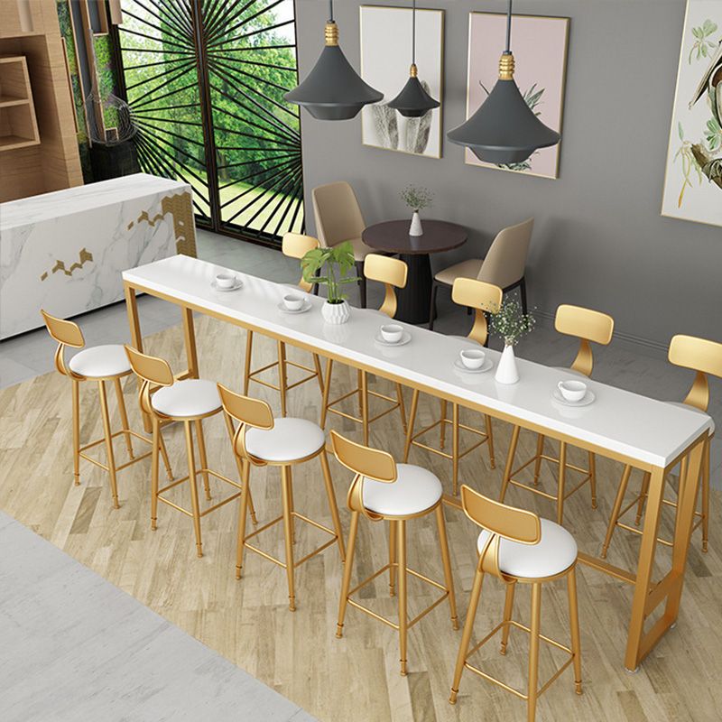 Glam Style Wooden Counter Table Rectangle Counter Table for Home