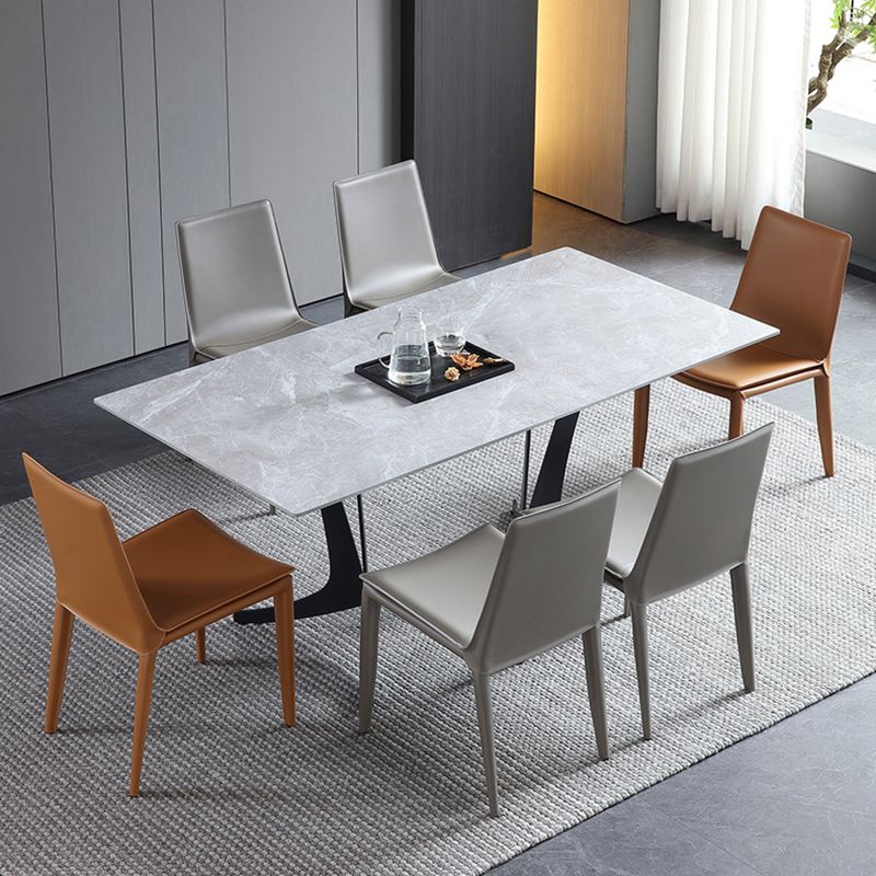 Modern Armless Dining Chairs Low Back Upholstered Side Chair