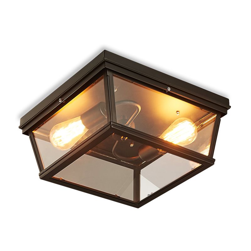 Métal géométrique encastré luminaire couloir encastré plafonnier, noir