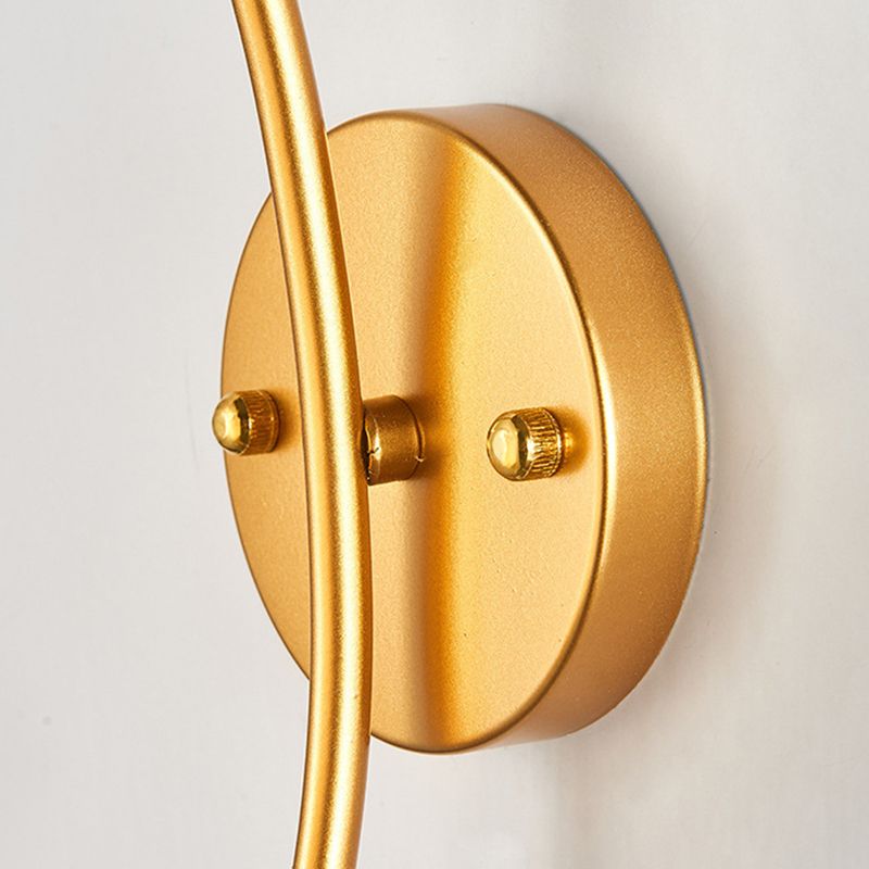 Metal Modern Wall Sconce Geometric Shape Vanity Light with Glass Shade for Bathroom