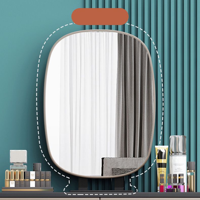 Mirrored Vanity Table and Stool Set 25.59" Wide Stone Top Vanity Desk