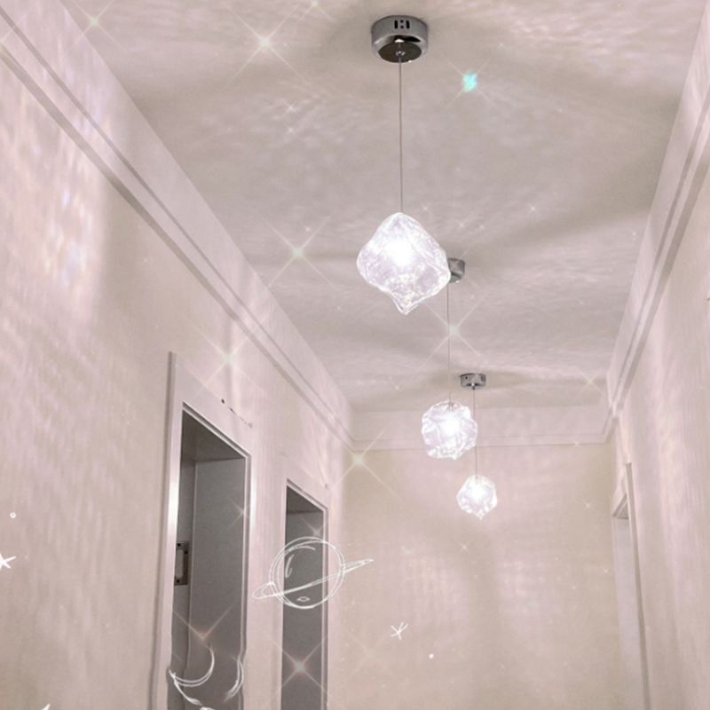 Multi Lights Geometric Cluster Pendant Light Modern Style Glass Down Lighting