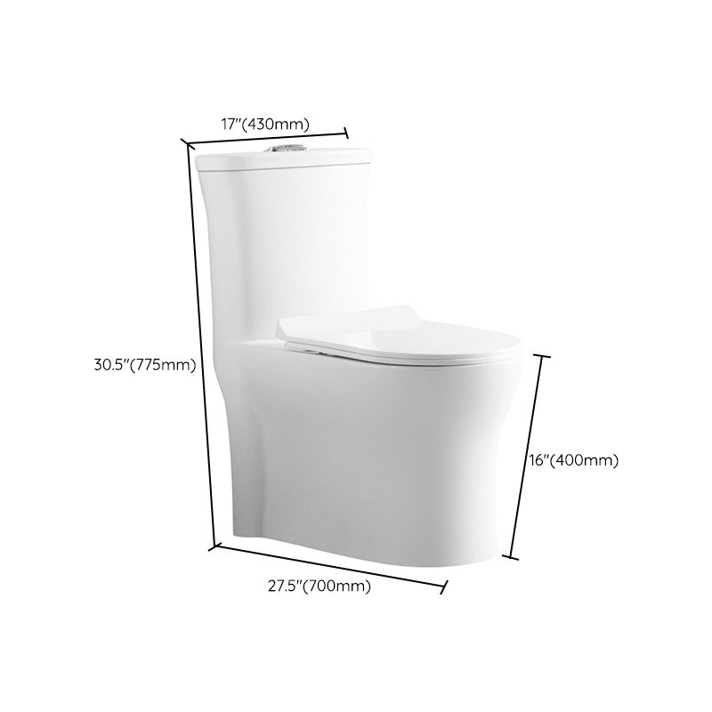 Modern Concealed Tank Toilet Floor Mounted One Piece Flush Toilet with Toilet Seat