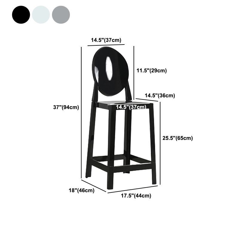 Contemporary Acrylic Barstool Acrylic Counter Stool in Matte Finish for Indoor