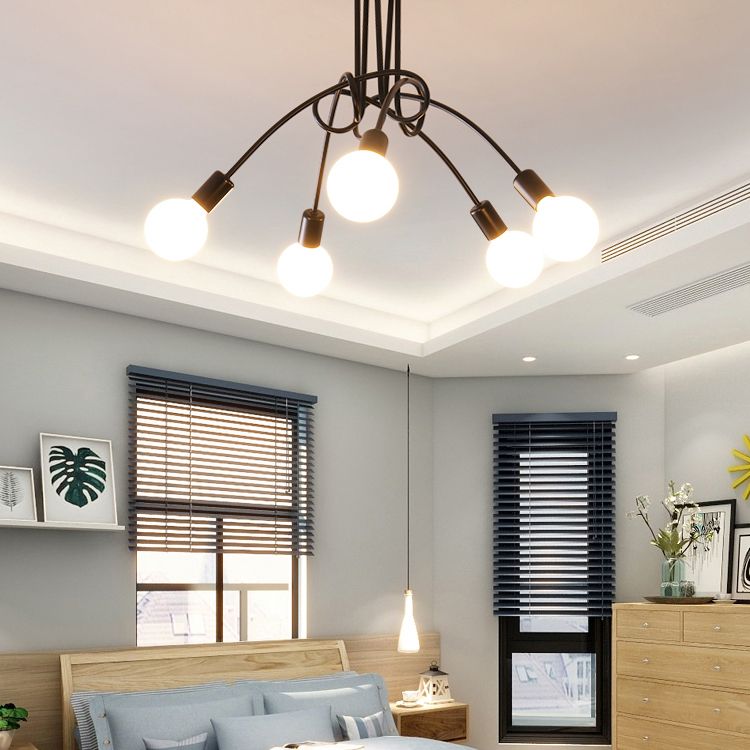 Lámpara de lámpara de montaje en semi flush estilo bulbo de metal de metal lámpara de montura de techo