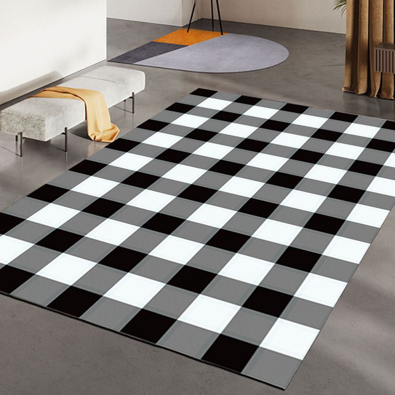 Relaxing Decoration Rug Multi-Color Plaid Printed Indoor Rug Polypropylene Pet Friendly Easy Care Area Carpet