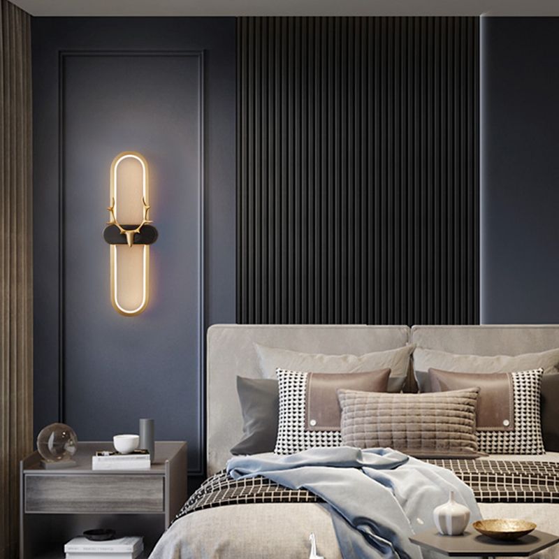 Modern Linear Wall Mount Lighting Minimalist Metallic LED Wall Sconce for Sitting Room