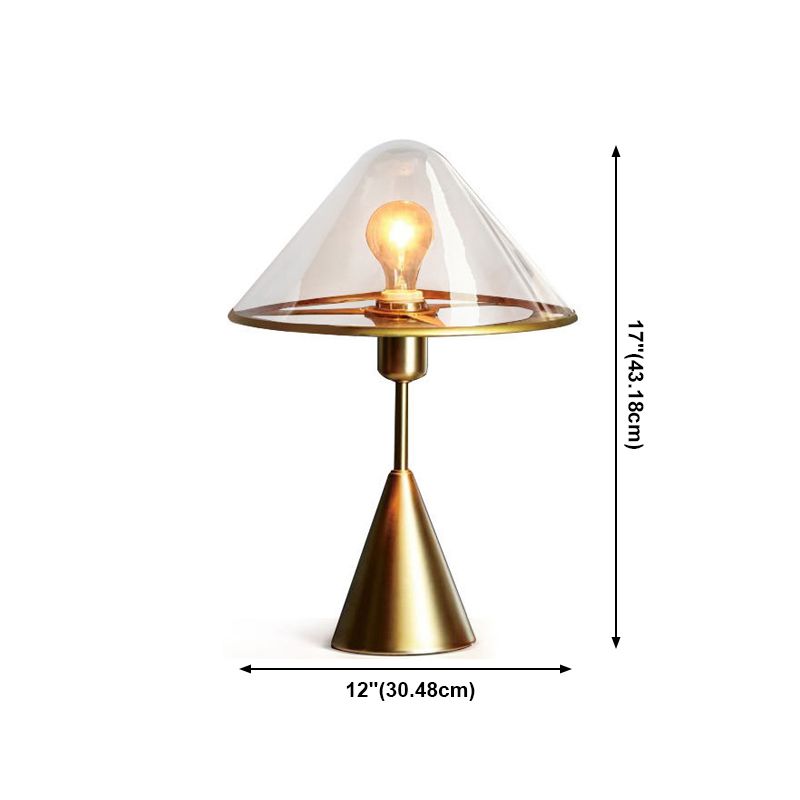Gold Cone Shape Table Lamp Nordic Style Table Light with Glass for Bedroom