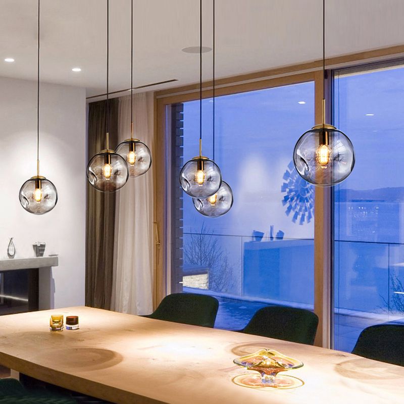 Unregelmäßiger Glasball 1-Licht-Mini-Anhänger Leuchtt moderne minimalistische Hängende Beleuchtung für Esszimmer Küche