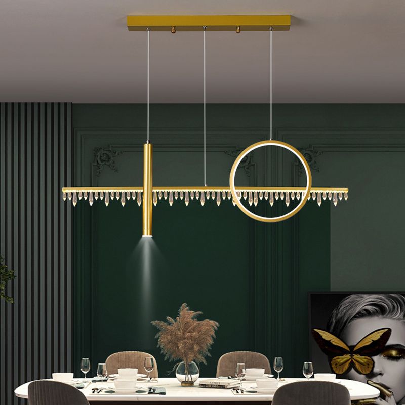 Minimalistische lineare LED -Pendelleuchte Lichtkristall -Essraum Island Leuchte Leuchte