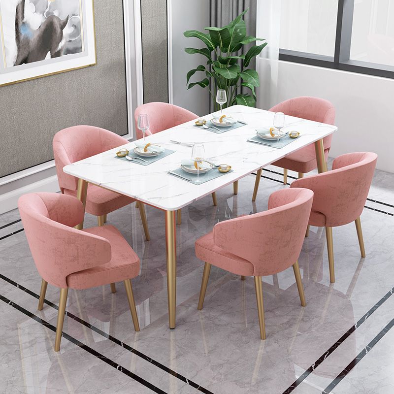 Metal Glam Style Side Chair Wingback Arm Chair with Gold Legs