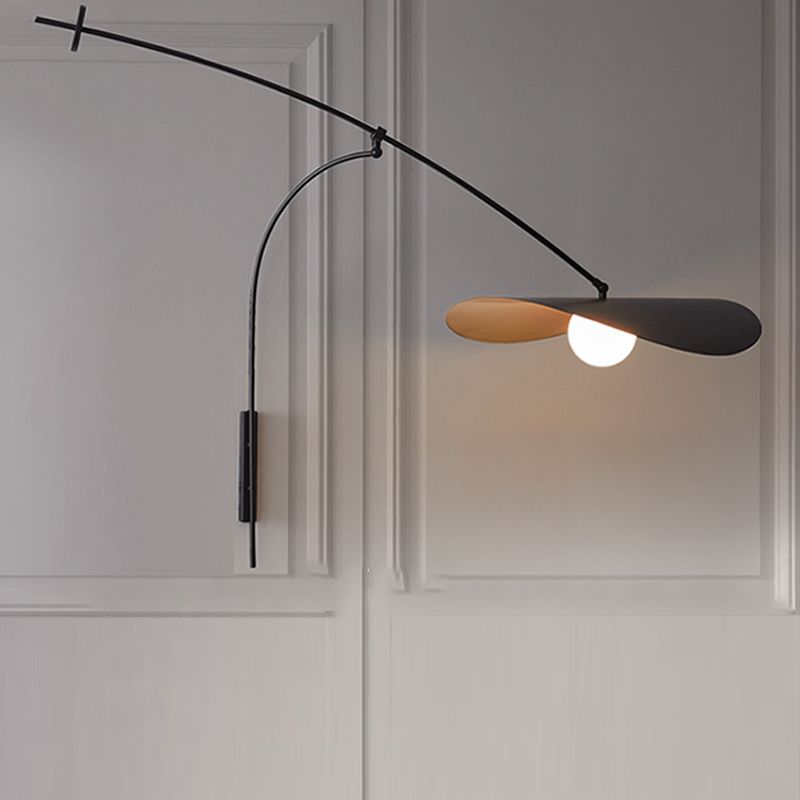 Nordic Style Metal Wall Sconce Adjustable Hat Shape Wall Light for Living Room