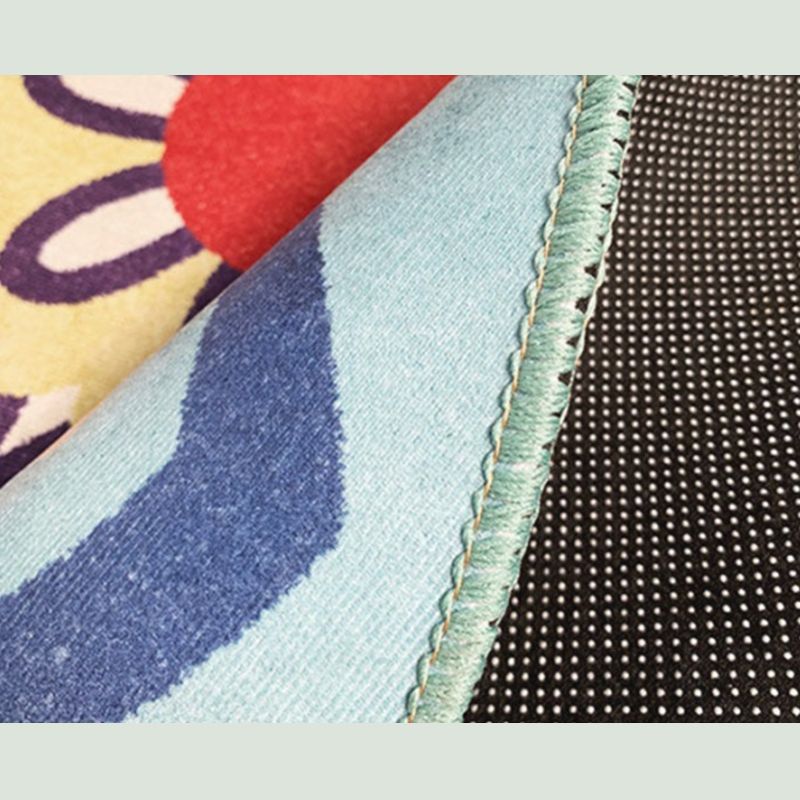 Blue Living Area Tapis Bohemian Americana Match Rug Polyester Tache résistant à la zone de taches