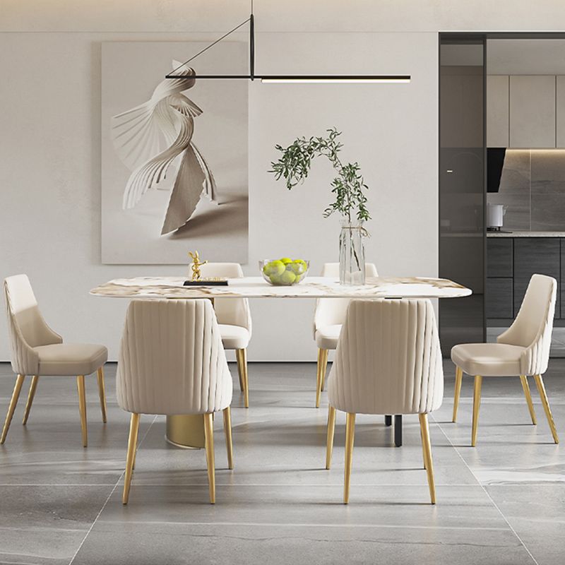 Nordic 1/4/5/6/7 Pieces Dining Set Rectangle Stone Dining Table for Kitchen Dining Room