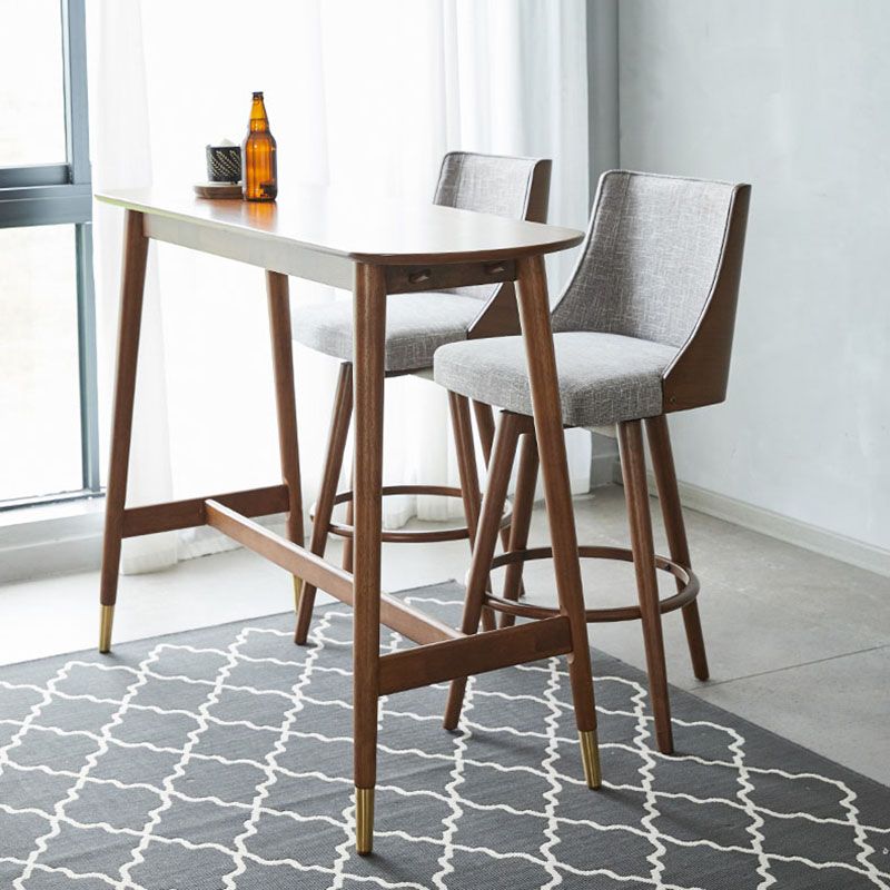 Industrial Style Natural Wood Bar Table Oval Top Indoor 40.75"H Bistro Table