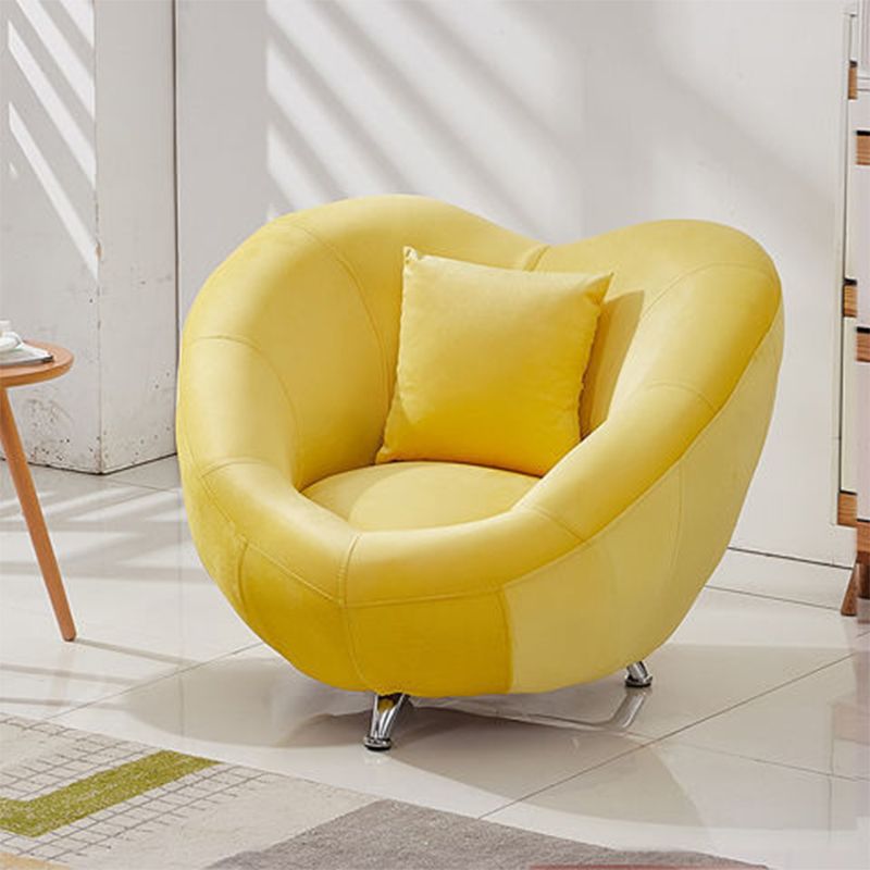 Velvet Barrel Chair 37.40" L x 31.49" W x 29.13" H Solid Wood Frame Barrel Accent Chair