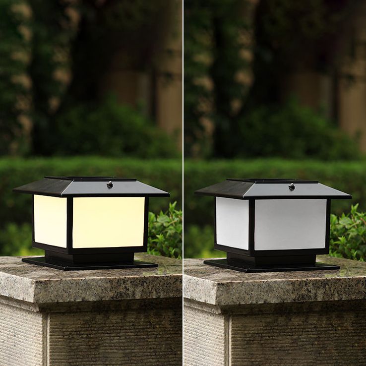 Black Outdoor Lights Metal Waterproof Pillar Lamp for Garden