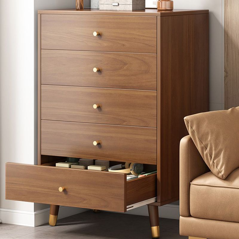 29.52'"/35.43" Tall Brown Wooden Chest, Rectangle Accent Chest with Drawers