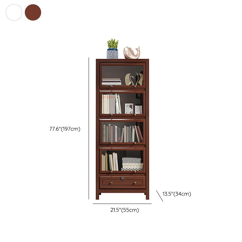 Modern Style Closed Back Standard Bookshelf Wooden Bookcase for Study Room
