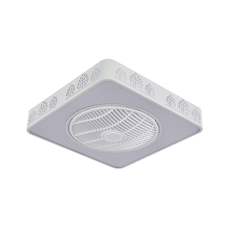 Éventail de ventilateur en acrylique linéaire / arbre LED SIMPLE LED CHAMBRE SEMI FUX FUX MONT ARMILATION EN BLANC avec 3 lames, 21,5 "W