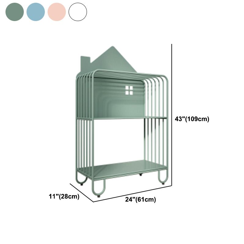 Open Back Metal Bookshelf Scandinavian Style Bookcase for Home Study Room