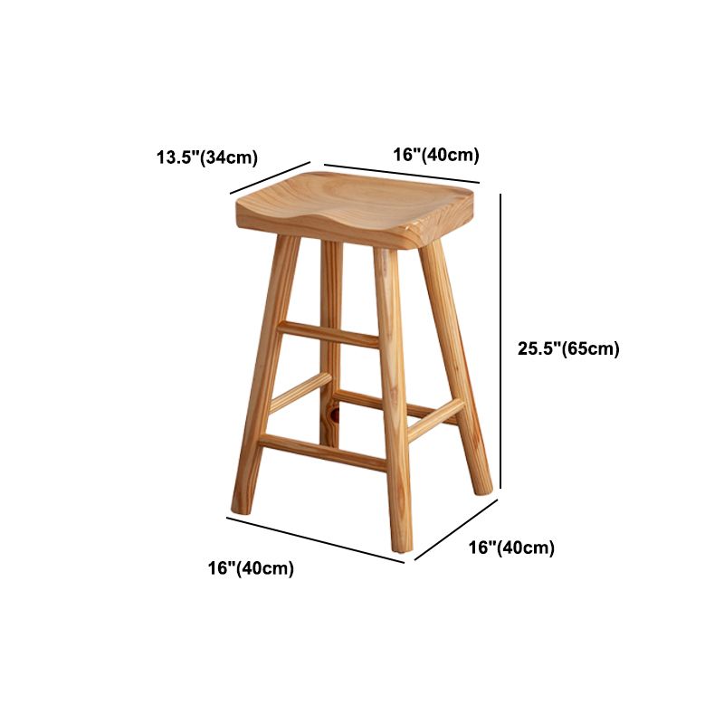 Modern Armless Backless Counter Stool Wood Cashier Bar Stool with Seat and Pedal