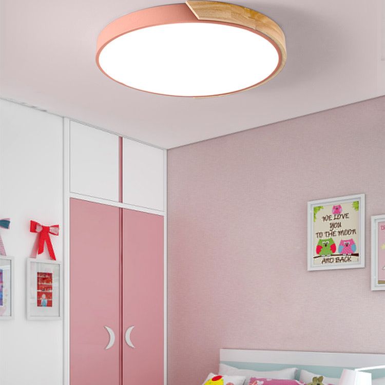 Lámpara de techo empotrada de acrílico, iluminación redonda de montaje empotrado de estilo moderno con 1 luz