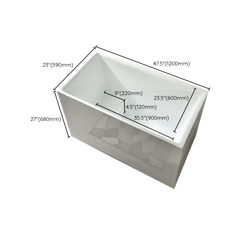 Acrylic Freestanding Bathtub Modern Rectangle Bathtub with Center Drain