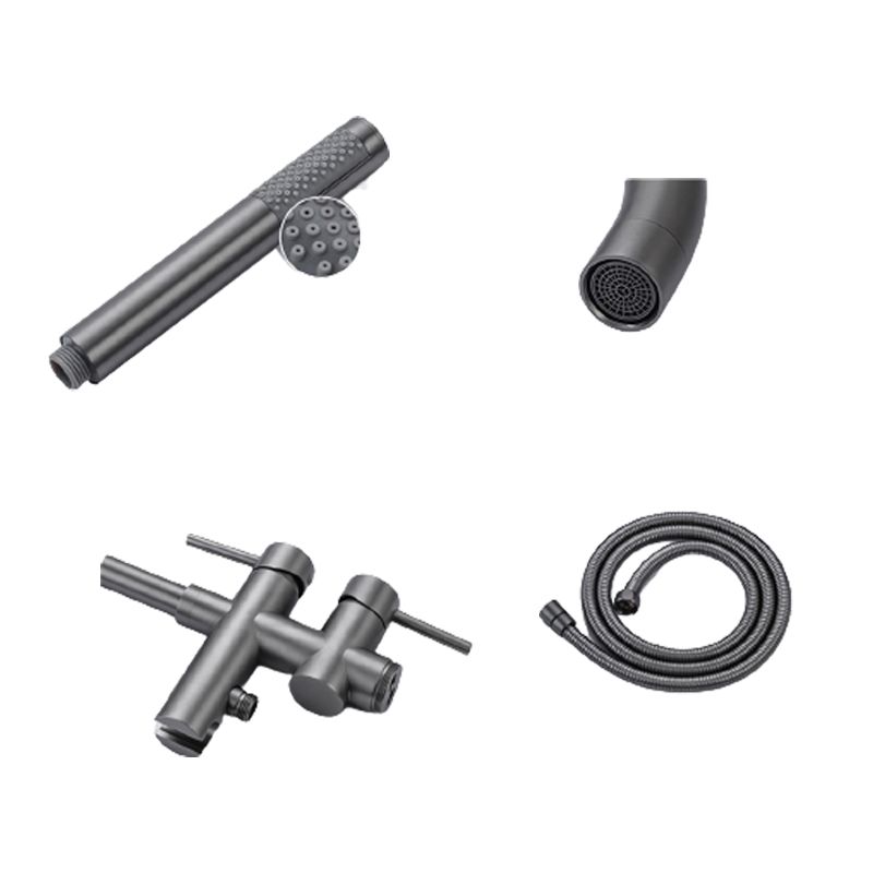 Modern Floor Mounted Metal Freestanding Tub Filler Swivel Freestanding Faucet