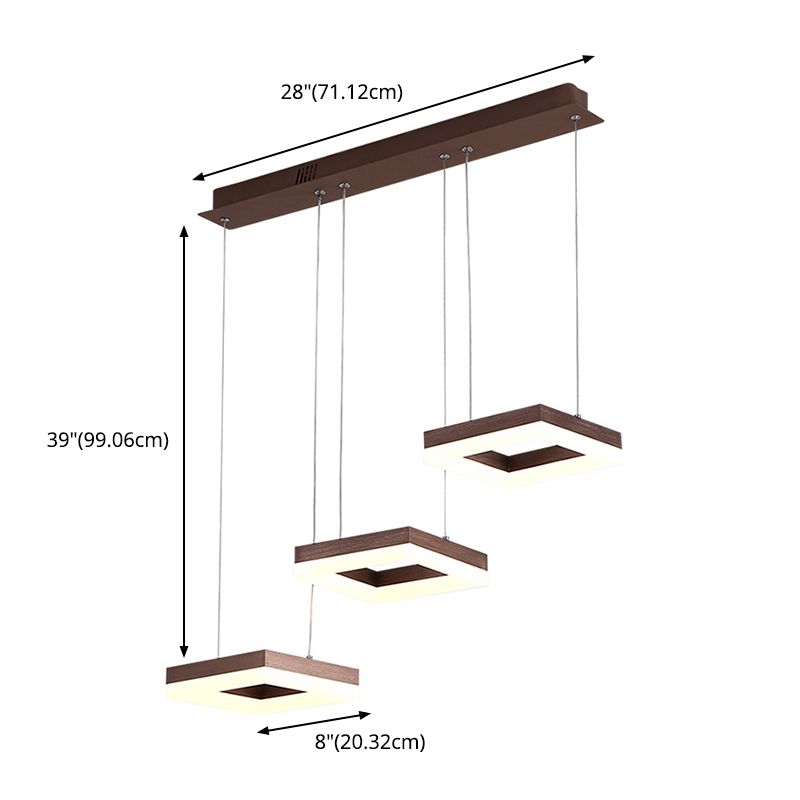Loop-förmige Acryl 3-Licht-Anhänger Minimalismus LED Hängende Beleuchtung für Esszimmer
