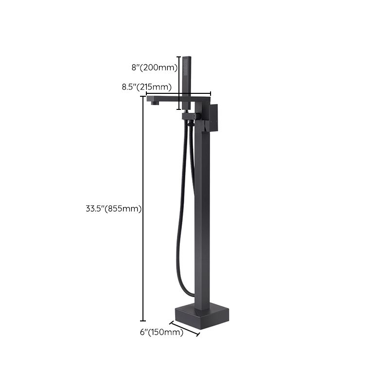 Modern Style Freestanding Bathtub Faucet Brass Floor Mounted Freestanding Faucet